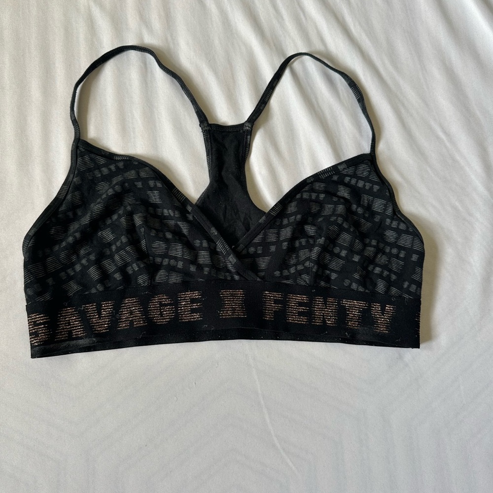 Savage X Fenty Black and Gold Bralette